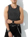 Men's Sparkly Sequin Sleeveless Tank Top - Silver