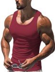 Men's Sleeveless Bodybuilding Tank Top - Wine Red