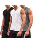 COOFANDY Men's V-Neck Gym Tank Top 3 Pack