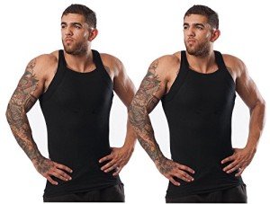 Men's Black G-Unit Style Muscle Tank Tops - 2 Pack