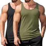 Men's Ribbed Workout Tank Tops – 2 Pack
