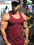 Men's Sleeveless Bodybuilding Tank Top - Wine Red