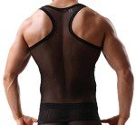 Men's Black Mesh See-Through Tank Top