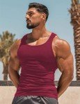Men's Sleeveless Bodybuilding Tank Top - Wine Red