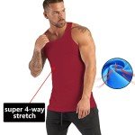 Men's Sleeveless Bodybuilding Tank Top - Wine Red