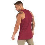 Men's Sleeveless Bodybuilding Tank Top - Wine Red
