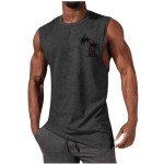 Men's Sleeveless Beach Tank Top - Dark Gray