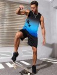 Men's Graphic Palm Tree Tank Top, Black/Blue