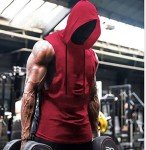 Men's Lightweight Hooded Muscle Tank - Light Wine Red