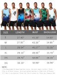 Men's Graphic Palm Tree Tank Top, Black/Blue