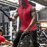 Men's Lightweight Hooded Muscle Tank - Light Wine Red