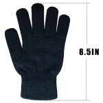 12 Pairs Black Knit Winter Magic Gloves