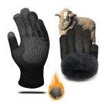 Men's Thermal Merino Wool Touch Screen Winter Gloves