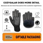 Men's Thermal Merino Wool Touch Screen Winter Gloves