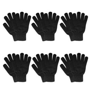 Men's Warm Knit Winter Gloves - 6 Pairs
