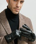Warm Windproof Leather Touchscreen Winter Gloves for Men