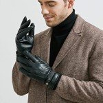 Warm Windproof Leather Touchscreen Winter Gloves for Men