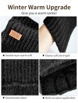 Unisex Warm Alpaca Wool Fingerless Gloves - Black