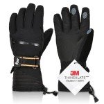 Men's Thermal Waterproof Ski Gloves with Touchscreen