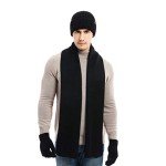 Men's Winter Beanie, Scarf & Touchscreen Gloves Set