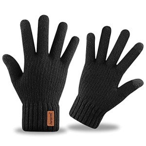 Men's Knitted Winter Gloves with Touchscreen Capability