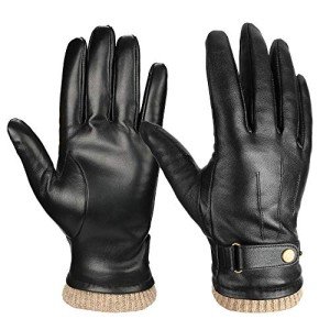 OZERO Men's Cashmere Lined Touchscreen Winter Gloves