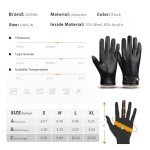 OZERO Men's Cashmere Lined Touchscreen Winter Gloves