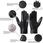 Men's Black Sheepskin Leather Gloves with Cashmere Lining