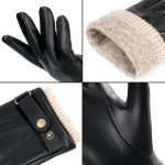 OZERO Men's Cashmere Lined Touchscreen Winter Gloves