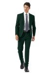 Stylish Dark Green Slim Fit Men's Suit Set