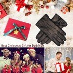 Men's Black Sheepskin Leather Gloves with Cashmere Lining