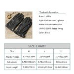 Men's Black Leather Touchscreen Winter Gloves