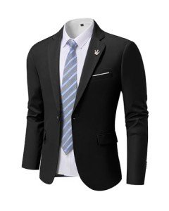 MrSure Slim Fit One Button Casual Blazer