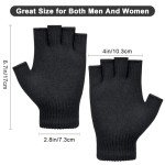 Men’s Winter Fingerless Knit Gloves - 3 Pairs