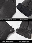 Men's Black Leather Winter Driving Gloves