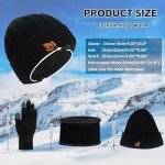 Men's Winter Beanie, Scarf, and Touchscreen Gloves