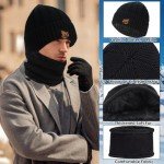 Men's Winter Beanie, Scarf, and Touchscreen Gloves