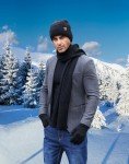 Men's Winter Scarf Set with Beanie and Gloves
