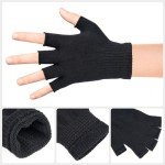 Men’s Winter Fingerless Knit Gloves - 3 Pairs