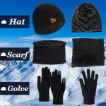Men's Winter Beanie, Scarf, and Touchscreen Gloves