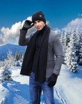 Men's Winter Scarf Set with Beanie and Gloves