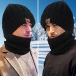 Men's Winter Beanie, Scarf, and Touchscreen Gloves