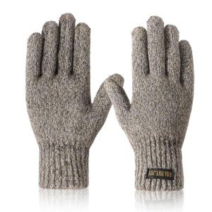 Men's Warm Wool Fleece Knit Winter Gloves
