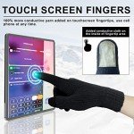 Men's Knitted Winter Touchscreen Gloves - Black