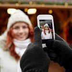 Men's Knitted Winter Touchscreen Gloves - Black