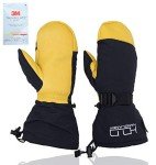 Men's Waterproof Fleece Winter Mittens - Yellow