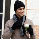 Men’s Winter Beanie, Scarf & Touchscreen Gloves Set