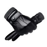Men's Touchscreen Winter Leather Gloves - Waterproof