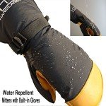 Men's Waterproof Fleece Winter Mittens - Yellow