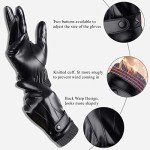 Men's Touchscreen Winter Leather Gloves - Waterproof